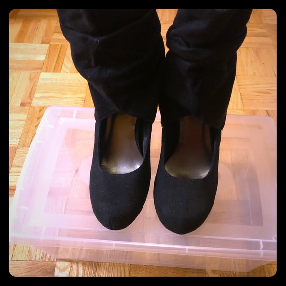 Suede black Spring boots - Picture 1 of 3